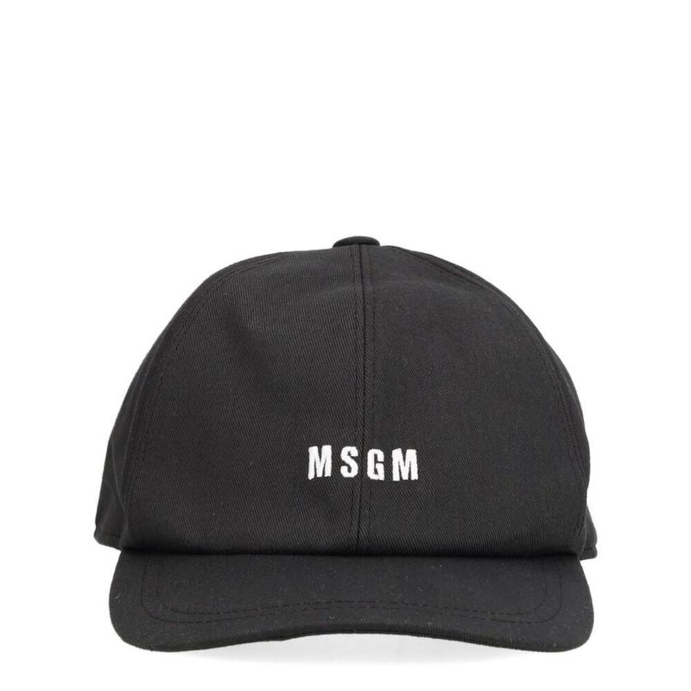 MSGM Embroidered Logo Baseball Cap Men BLACK Hats & Caps